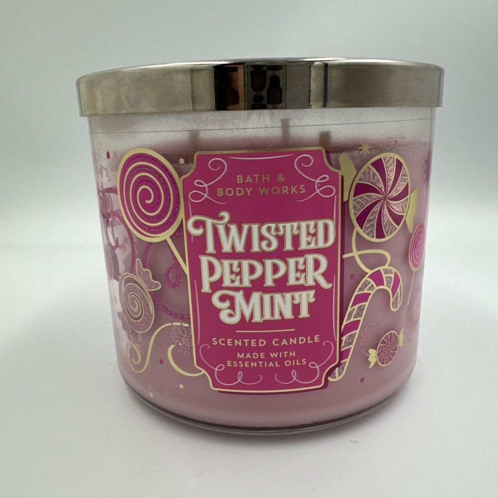 Bath and Body Works Twisted Peppermint Scented Candle 3-Wick (14.5 OZ / 411 G)